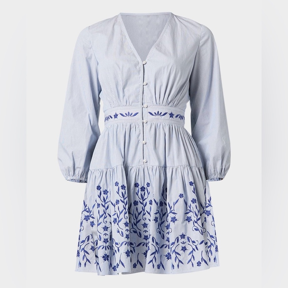 Shoshanna Rory Floral Embroidered Mini Dress